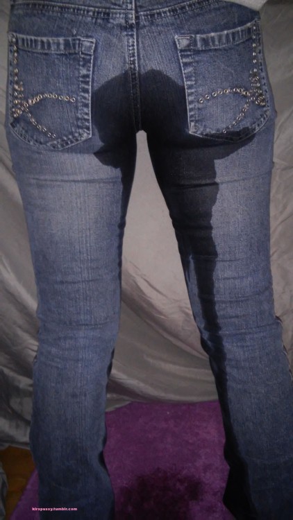 klrspussy: By Special Request - Still shots from my first jeans wetting video.  Go see the full vid