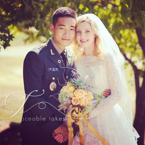 sexpat-unveiled:An Asian war hero and his beautiful white war bride. Another Asian conquest toward t