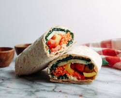 vegan-yums:  *~* Vegan wraps *~* Veggie hummus wrap Lentil and sun-dried tomato hummus wrap Refried bean and avocado wrap Caesar salad tofu wrap Sweet, Spicy, Curry Chickpea Cool Cucumber Wraps BBQ-Flavored Seitan and Avocado Wraps 