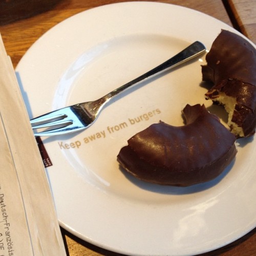 Plate at a cafe next to a Burger King #germany #saarbrücken #doughnut #humor