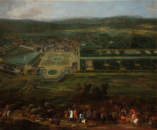 vivelareine:A view of the Château of Fontainebleau by Pierre-Denis Martin, 1718-1723.