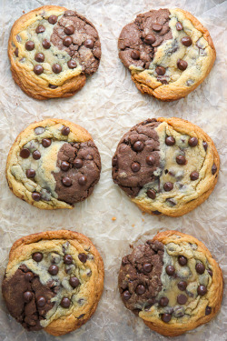 hardcore-food:    Chocolate Chip Brownie Swirl Cookies   …Click here for more food photography!. 