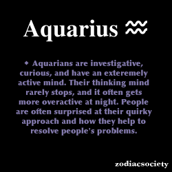 zodiacsociety:  Aquarius Zodiac Facts