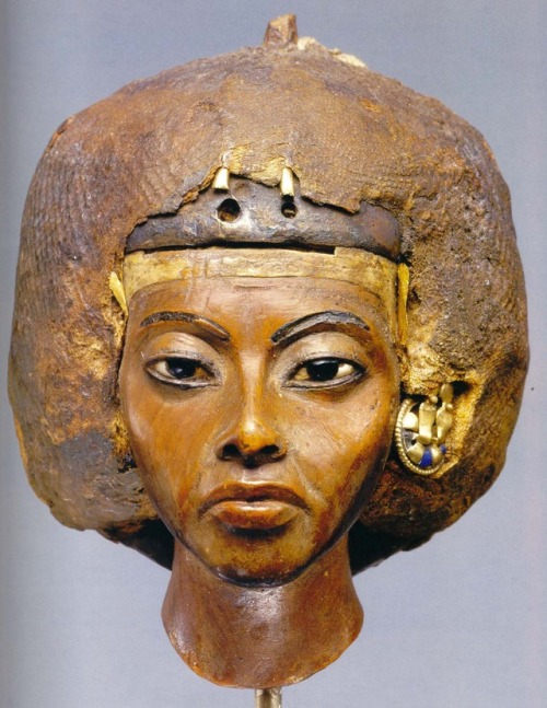 Fragmentary statue of Queen Tiye, 18th dynasty, c. 1355