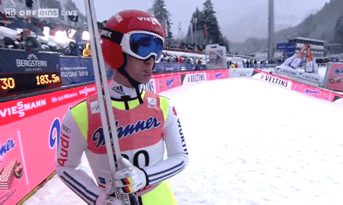 k-raftboeck: Oberstdorf Ski Flying Championship 2018Stephan being a lil cutie after his jump