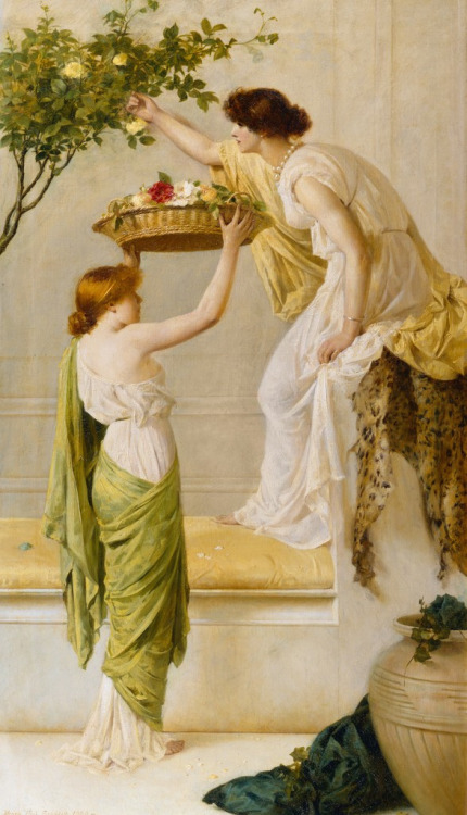 labellefilleart: A Basket of Roses, Grecian Girls, Henry Thomas Schaefer