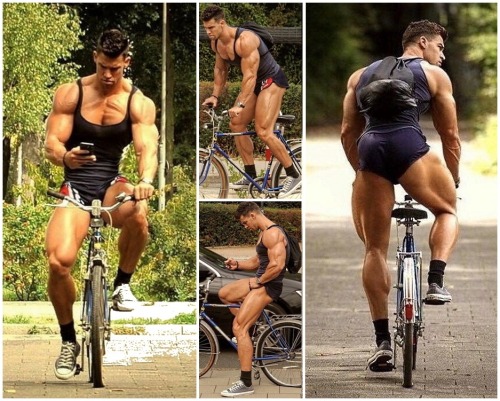 Csaba Szigeti(aka Kris Evans) Gets In Some Cardio. Photo Composite By MuscleSavage with elements fro