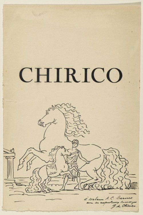 Untitled (Two Wild Horses with Classical Figure), Giorgio de Chirico, 1926, Brooklyn Museum: Europea