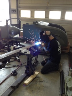 steelsmith:  Me welding up some of my frame