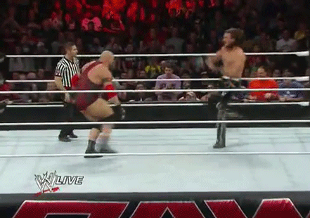 dixiewildflower:  Drew planting his foot in Ryback’s face!