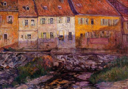 huariqueje:Pink and Yellow Houses - Anna Boch 1910-12Impressionism