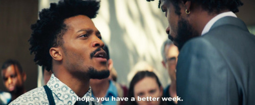 mixed-apocalyptic:  gael-garcia: [You just keep doing whatever it is that you’re fucking doing and I’ll root for you. From the sidelines.] Sorry to Bother You (2018, Boots Riley)   