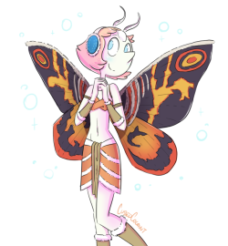 cubedcoconut:I made Pearl a Mothra costume
