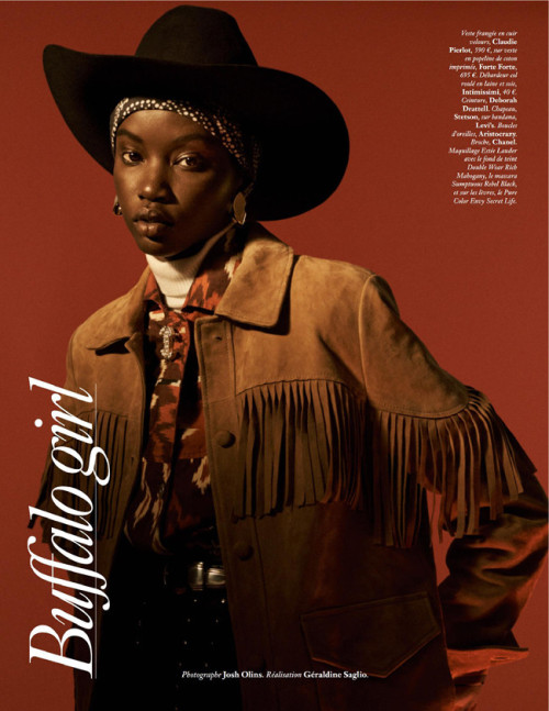 Editorials. Anok Yai.  Vogue Paris February 2020.  Images by Josh Olins.