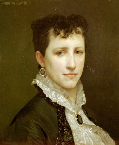 neoclassicism-art: Portrait of Miss Elizabeth Gardner, 1879, William-Adolphe BouguereauSize: 46x38.5