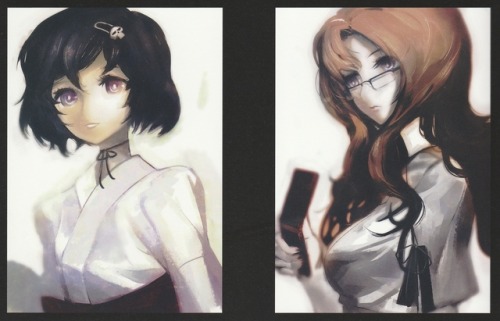 eevee64: 004002 006005 007008scanned from Steins;Gate Art Works: Imaginations of Huke