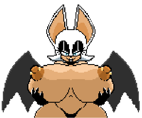 casetermk:  hithogart: ravrous:  Rouge the Slut, made on Aseprite  Deam those tits look and feel massive <3  Pretty good animation.