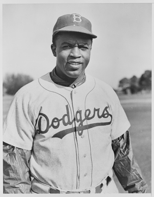 todaysdocument:  Jackie Robinson Day, April 15 Jackie Robinson in his Brooklyn Dodgers Uniform, 1950Series: Master File Photographs of U.S. and Foreign Personalities, World Events, and American Economic, Social, and Cultural Life, ca. 1953 - ca. 1994. Rec