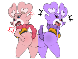 roymccloud:My submissions for the yokai watch Moon rabbit update collaboration!Definitely had to add these two to the getup. Play the game–it’s just like this.100%. Do it. You’ll see butts–it’s good.Trust me. This is how they look in the game.