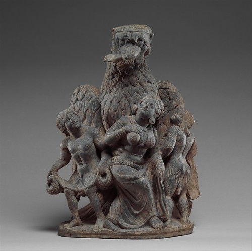 sadighgallery:Schist Garuda Vanquishing the Naga Clan, ca. 2nd–3rd century - Pakistan (an