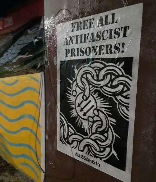 Posters seen around Atlanta, Georgia for the International Day of Solidarity with Antifascist Prison