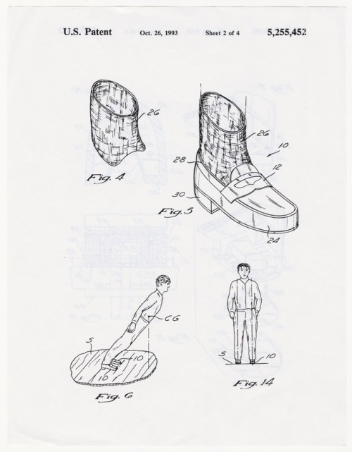talesfromweirdland:‪Patent drawing for Michael Jackson’s anti-gravity lean, which he performed in th