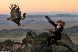 rothschildreptillionaire:  lamarghe73:  Ashol Pan. 13 year old Ashol Pan is one of the estimated last 250 Mongolian eagle hunters left in the world. And one of the very few women that are granted the privilege to be trained in this ancient, traditional