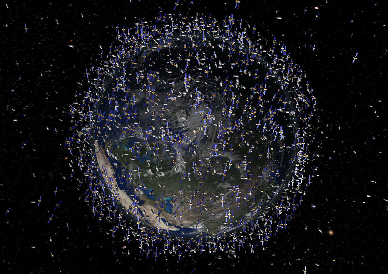 Earth Space Debris From A Polar Orbit