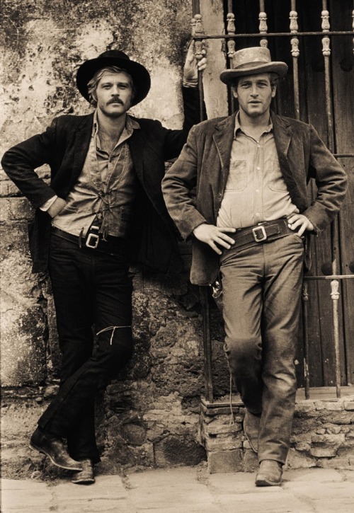 randyhaddock:Robert Redford and Paul Newman on set for Butch Cassidy and the Sundance Kid, dire