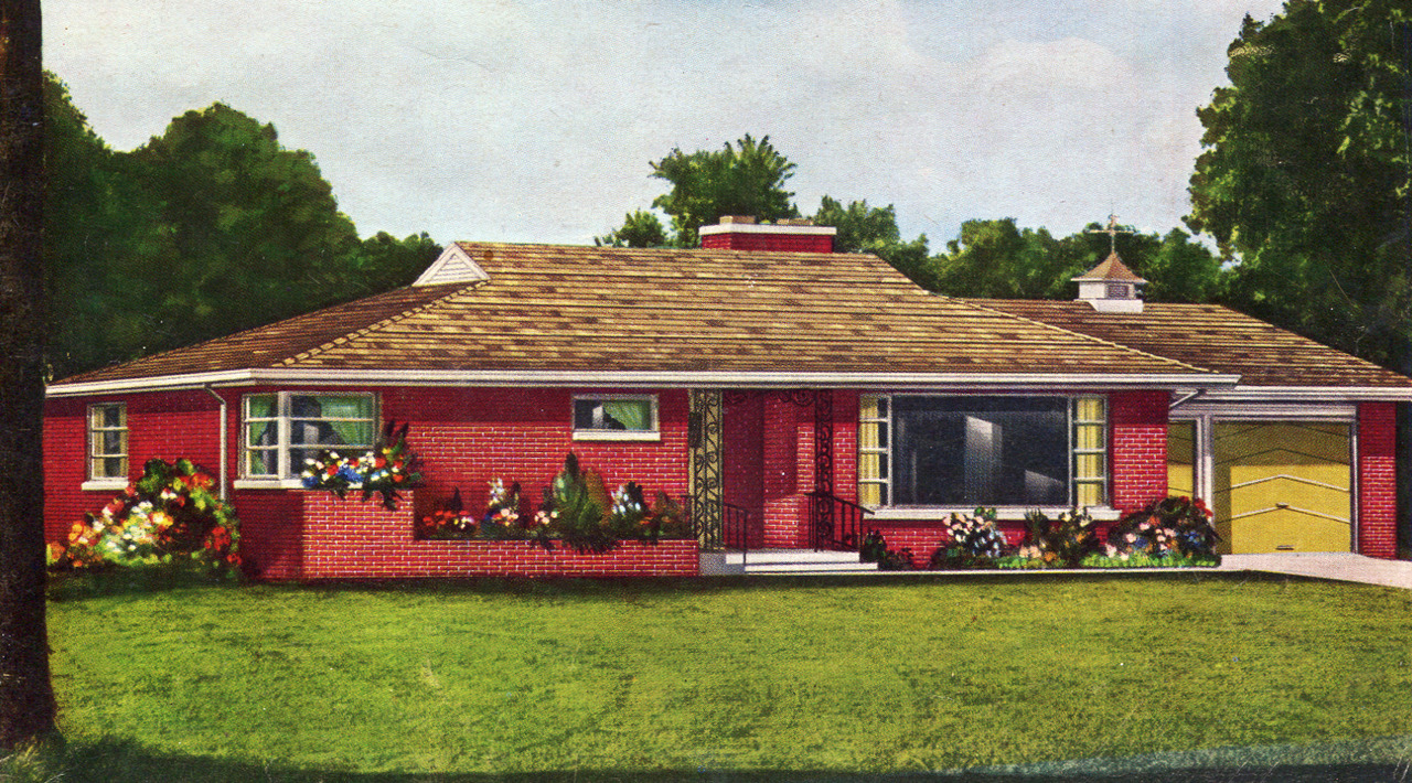 United States C 1960 No 8086 A Brick Ranch Vintage Home Plans