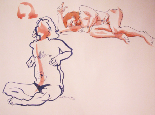 Model: Zack    Ink and/or watercolor on paper, 18"x24" Matt Bernson 2013