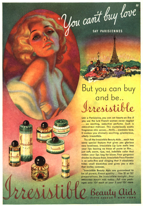 Irresistible Beauty Aids, New York, 1934