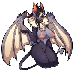 rebeccacablah:  grapeyguts OC Hard Love DANG I LOVE BAT GIRLS HOLLLLLLLLY SHIT messed up the wings cuz i merged the wrong layers D: oh welll