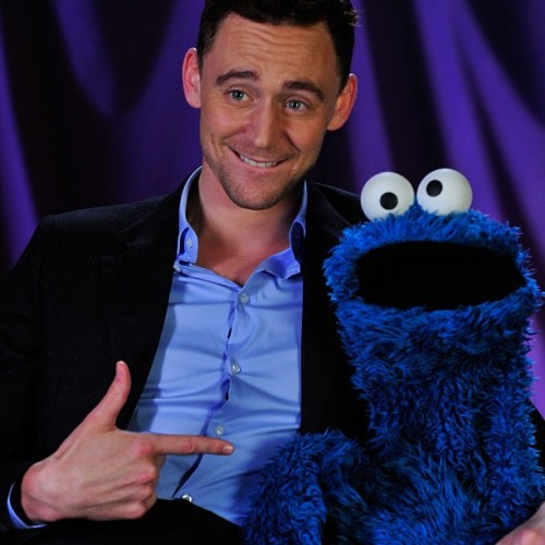 pbstv:Tom Hiddleston and Sesame Street’s Cookie Monster assemble at the PBS portion of the TV 