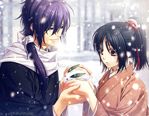 uchihafuck:    “With a gaze as pure as snow, I want to keep looking at you.”    斎藤一　/風/花 /   