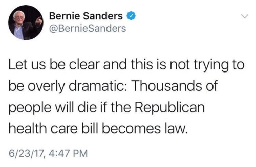 allonsyforever: Sorry for the long post, but Republicans are seriously trying to say that it’s not “civil” to point out the fact that their healthcare bill will cause millions of people to lose their insurance, which will cause thousands of preventable