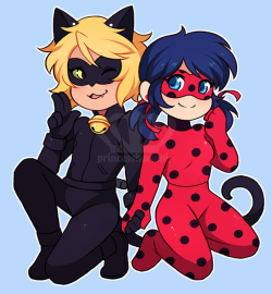 so i got commissioned to make a LadyNoir charm ! it was really fun and it was my first time drawing these two c: 
