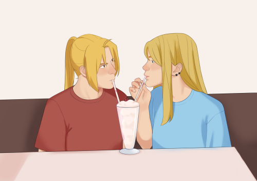 one cocktail for twoEd: What are you drinking my cocktail ?!Winry: Yes, but what is