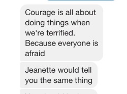Got to talk to one of my mentors and dearest friends today. Talked Jeanette Winterson and fear. I miss her a lot