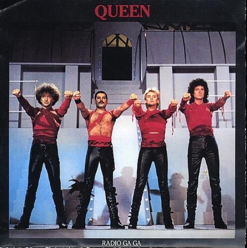 Queen “Radio Ga Ga” 7 inch vinyl sleeve front (UK)