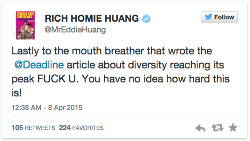 feministwomenofcolor:dictura:salon:Eddie Huang feels the ABC sitcom has bastardized his memoirHis ma