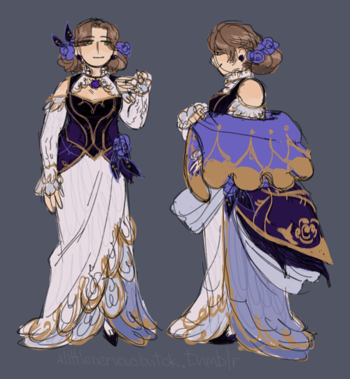 Rough sketches for my beloved Mondstadtian superconduct This is ceremonial uniform on Kaeya + Favoni