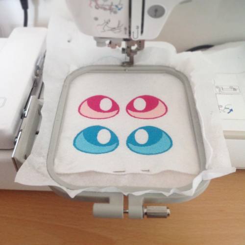 Love it when your #embroidery goes perfect. #eyes #embroideredeyes #pokemon #sylveon #sylveonplush #