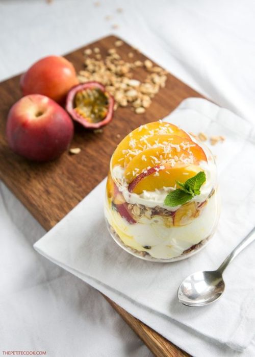 Porn intensefoodcravings:  Granola Nectarine Yogurt photos