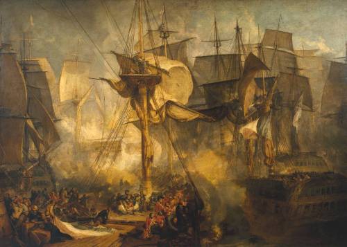 historicalfirearms:The Battle of Trafalgar in ArtThe Battle of Trafalgar is arguably one of history’