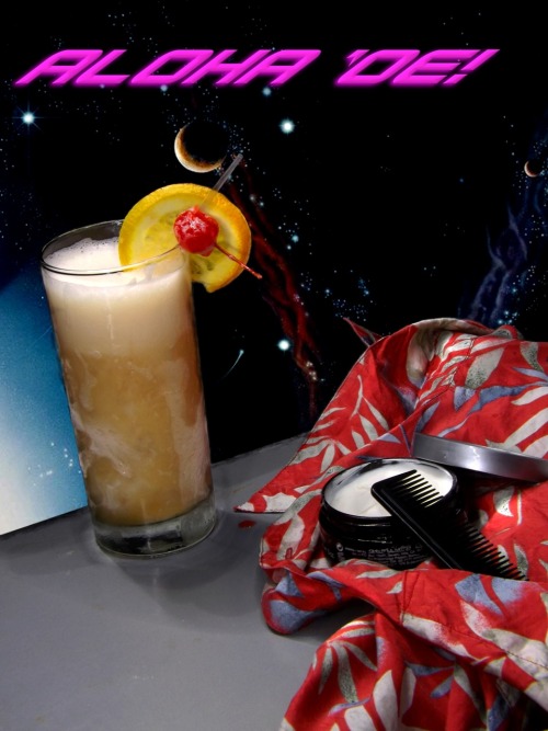 The Aloha ‘Oe (Space Dandy cocktail) Ingredients:3oz Passion fruit puree 1 1/2oz Pineapple Juice 1oz