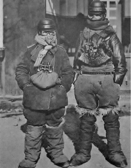 jasta11:German aircrew kitted-out for protection against freezing winter temperatures, World War I.