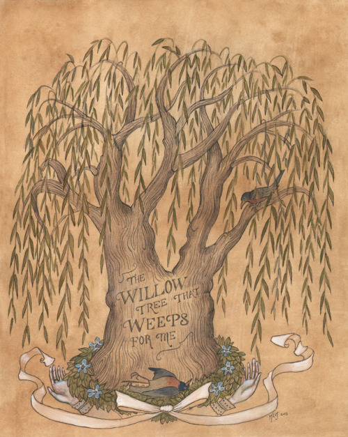 The Willow Tree That Weeps For MePen and watercolor on paper, 2013by Kelly Louise Judd