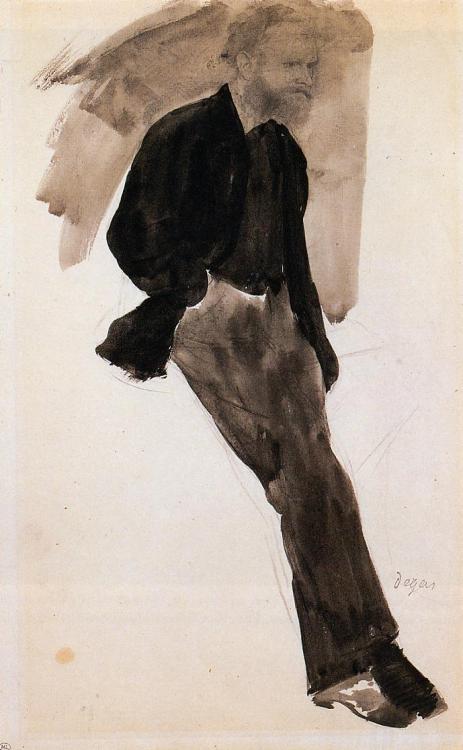 artist-degas: Edouard Manet Standing, 1868, Edgar DegasMedium: graphite