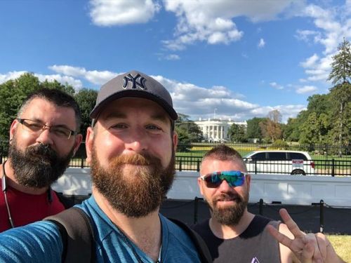 Breaking news: a group of extremely handsome bears are gathered outside the White House in Washingto